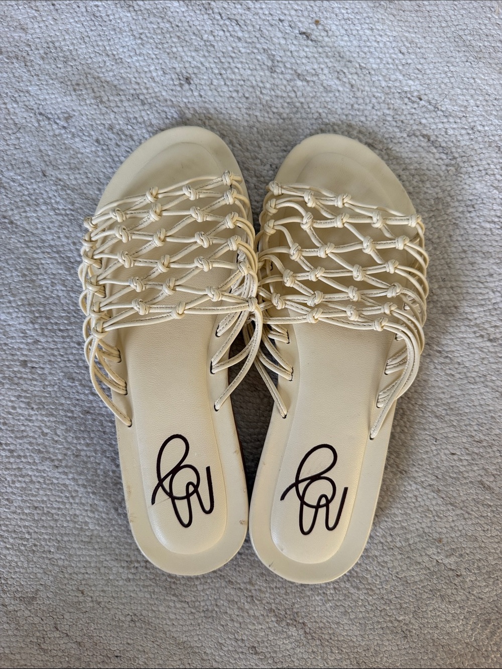 Mansur Gavriel Braided Slide Sandals in Cream